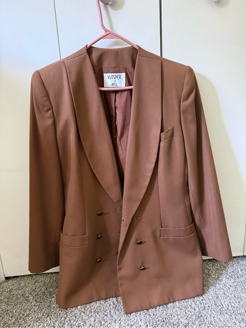 Kasper Double-Breasted Rust Blazer
